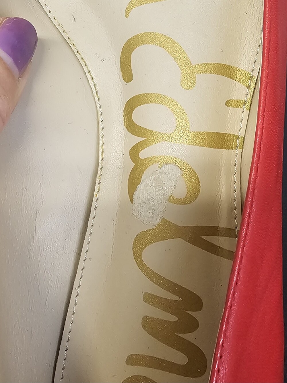 Sam Edelman Sally Pointed Toe Red Leather Flats Size 9 - Picture 4 of 13